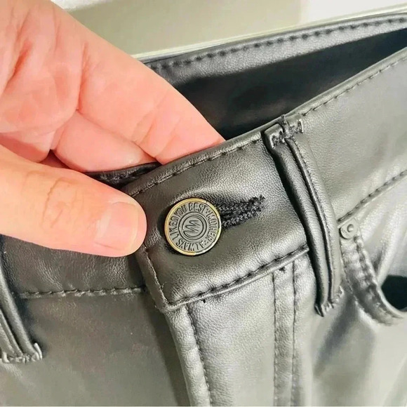 MOTHER Denim The Insider Ankle Jean Faux Show Vegan Leather Flare Night Out - Picture 9 of 11